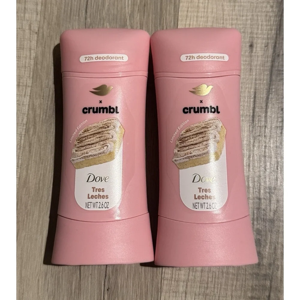 Dove x Crumbl Limited Edition Tres Leches Deodorant Stick 72-Hour 2pk 2.6oz